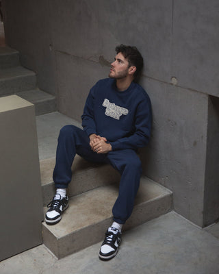 Studio sale collection banner Chenille navy tracksuit